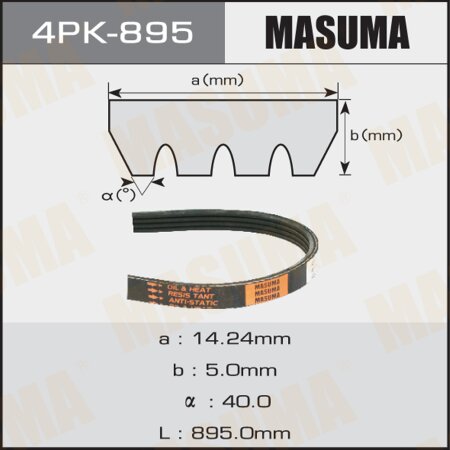 Drive V-Ribbed belt Masuma, 4PK-895