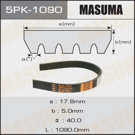 Drive V-Ribbed belt Masuma, 5PK-1090