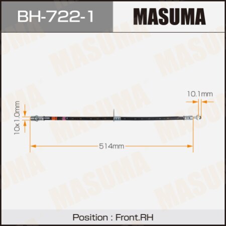 Brake hose Masuma, BH-722-1