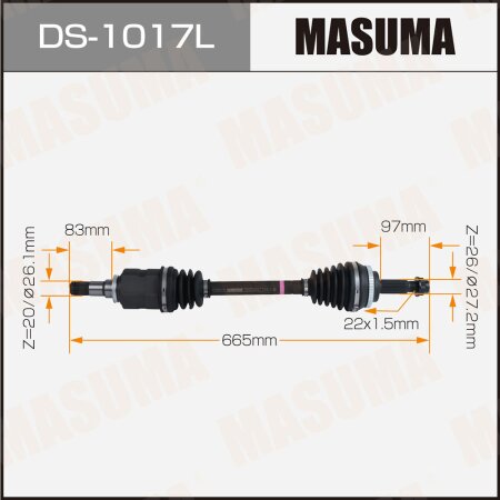 Drive shaft Masuma, DS-1017L