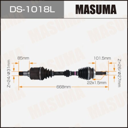 Drive shaft Masuma, DS-1018L