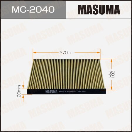 Cabin air filter Masuma, MC-2040