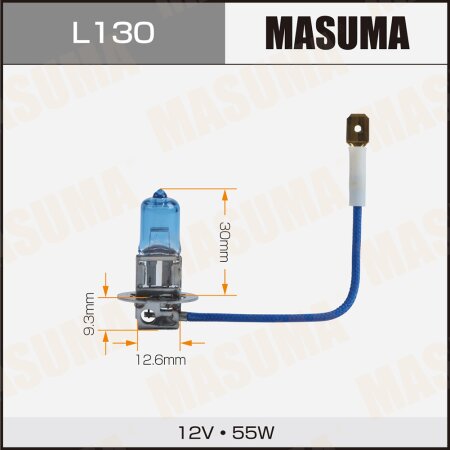 Hi-temp bulb Masuma BLUE SKYGLOW H3 12v 55W (4200K), L130