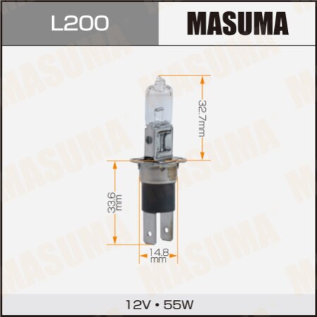Halogen headlight bulb Masuma CLEARGLOW H3C 12v 55W (3000K), L200
