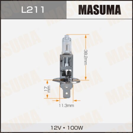 Halogen headlight bulb Masuma CLEARGLOW H1 12v 100W (3000K), L211
