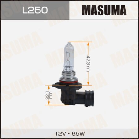 Halogen headlight bulb Masuma CLEARGLOW HB3 12v 65W (3000K), L250