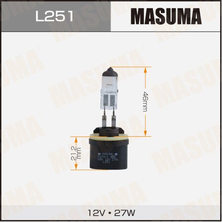 Halogen headlight bulb Masuma H27W/1 12V 27W PG13, L251