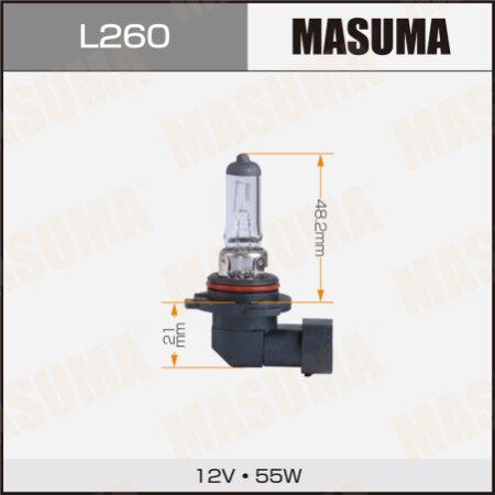 Halogen headlight bulb Masuma CLEARGLOW HB4 12v 55W (3000K), L260