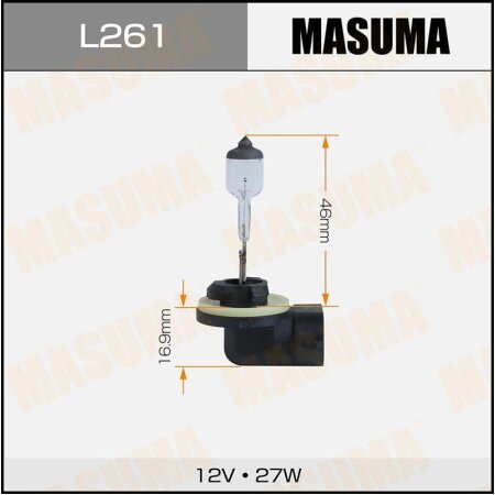 Halogen headlight bulb Masuma CLEARGLOW H27W/2 12V 27W (2800k), L261