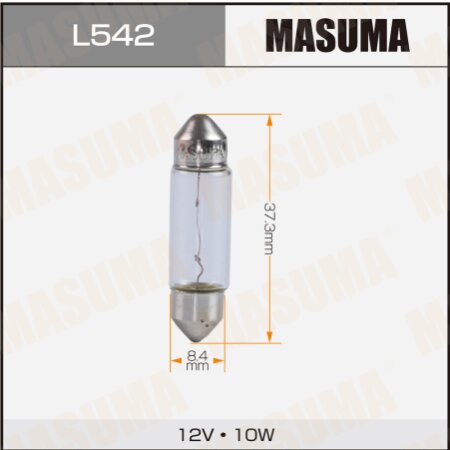 Bulb Masuma Festoon C10W (SV8,5, T10x37) 12V 10W, L542