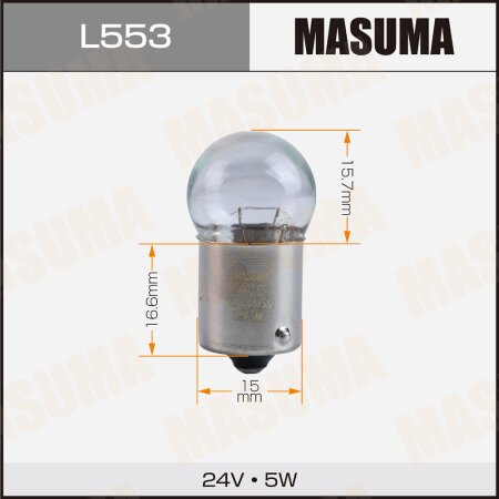 Bulb Masuma R5W (BA15s, G18) 24V 5W single pin, L553