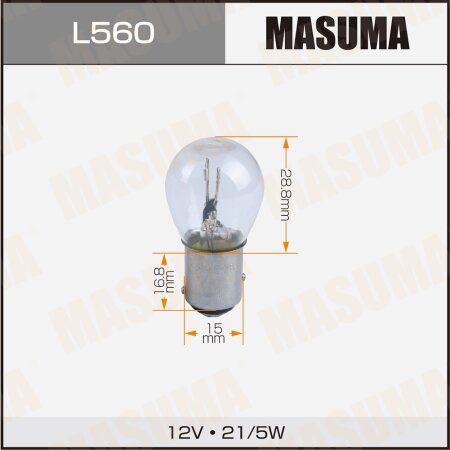 Bulb Masuma P21/5W (BAY15d, S25) 12V 21/5W BAY15d bi-pin, L560