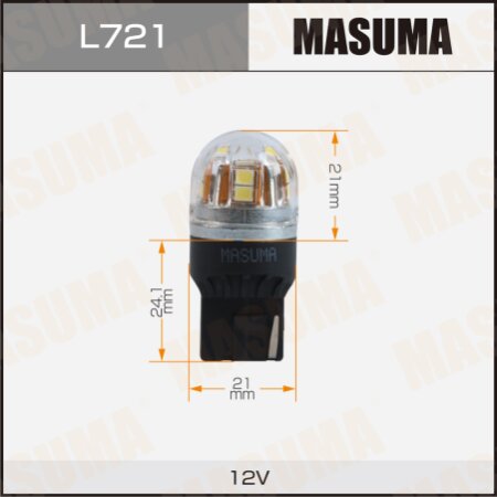 Bulbs Masuma, W21W (W3x16d, T20) 12V 21W (LED) single pin, L721