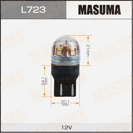 Bulbs Masuma, W21/5W (W3x16q, T20) 12V 21/5W (LED) bi-pin, L723