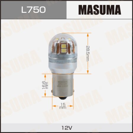 Bulbs Masuma, R5W (BA15s, G18) 12V 5W (LED) single pin, L750