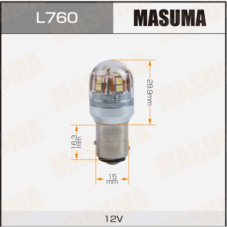 Bulb LED Masuma P21/5W (BAY15d, S25) 12V 21/5W BAY15d (LED) bi-pin, L760