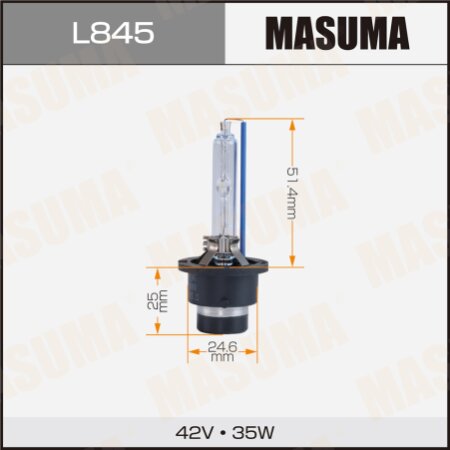 HID xenon bulb Masuma COOL WHITE GRADE D4S 12V 6000k 35W 3200Lm, L845