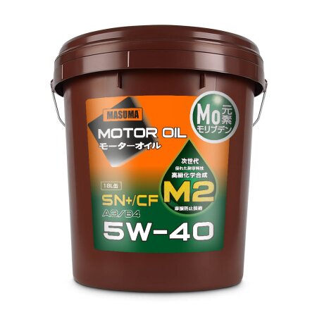 Engine oil MASUMA 5W40 M2 SN+/CF/A3B4 universal, synthetic 18L, M-2022E