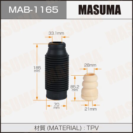 Dust cover with bump stop for Masuma shock absorber (rubber), MAB-1165