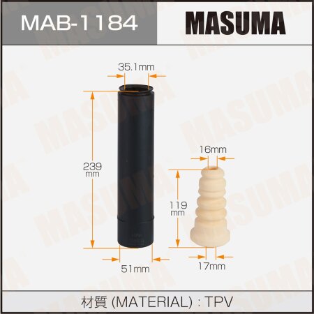 Dust cover with bump stop for Masuma shock absorber, MAB-1184