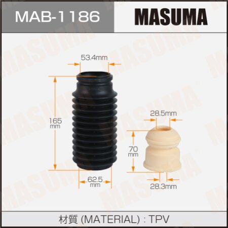 Dust cover with bump stop for Masuma shock absorber, MAB-1186