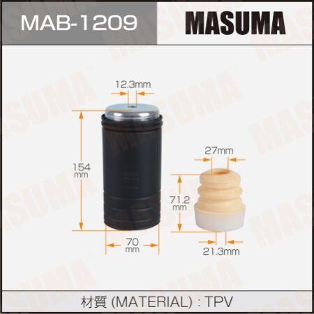 Dust cover with bump stop for Masuma shock absorber (rubber), MAB-1209