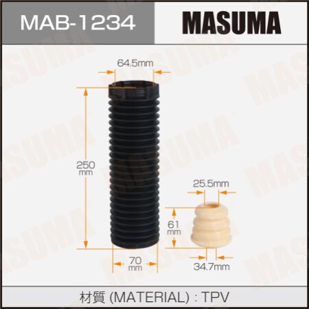 Dust cover with bump stop for Masuma shock absorber, MAB-1234