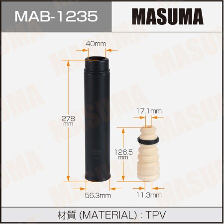 Dust cover with bump stop for Masuma shock absorber, MAB-1235