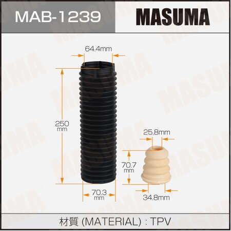 Dust cover with bump stop for Masuma shock absorber (rubber), MAB-1239