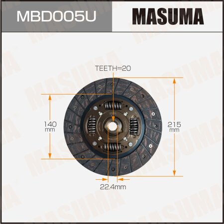 Clutch disc Masuma, MBD005U