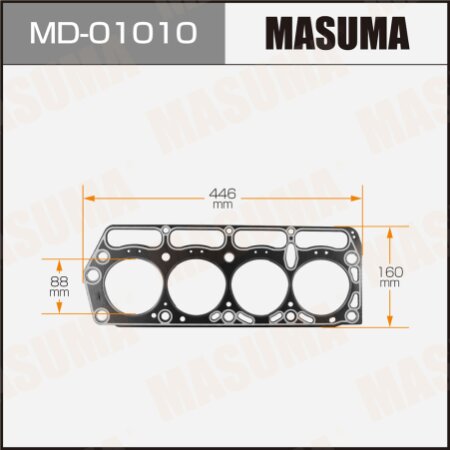 Head gasket (graphene-elastomer) Masuma, thickness 1,60mm, MD-01010