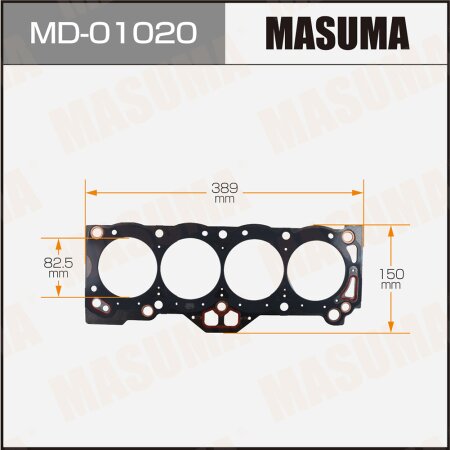 Head gasket (graphene-elastomer) Masuma, thickness 1,60mm, MD-01020