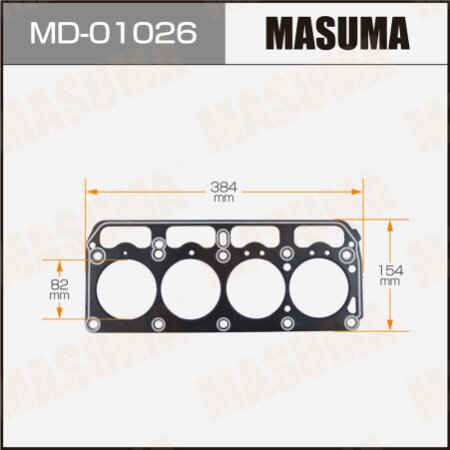 Head gasket (graphene-elastomer) Masuma, thickness 1,60mm, MD-01026