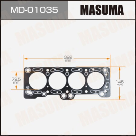 Head gasket (graphene-elastomer) Masuma, thickness 1,60mm, MD-01035