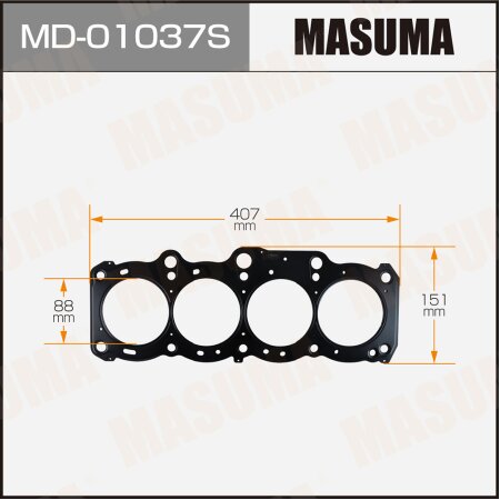 3-layer head gasket (metal-elastomer) Masuma, thickness 1,25mm, MD-01037S