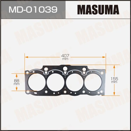 Head gasket (graphene-elastomer) Masuma, thickness 1,60mm, MD-01039