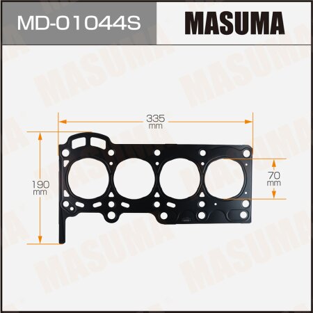 1-layer head gasket (metal-elastomer) Masuma, thickness 0,23mm, MD-01044S