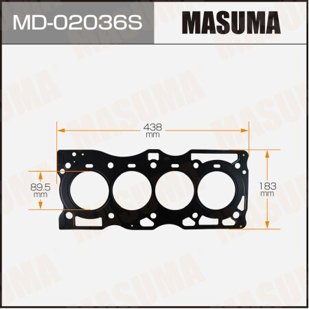 3-layer head gasket (metal-elastomer) Masuma, thickness 0,60mm, MD-02036S
