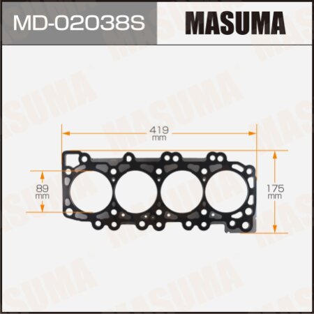 3-layer head gasket (metal-elastomer) Masuma, thickness 0,80mm, MD-02038S