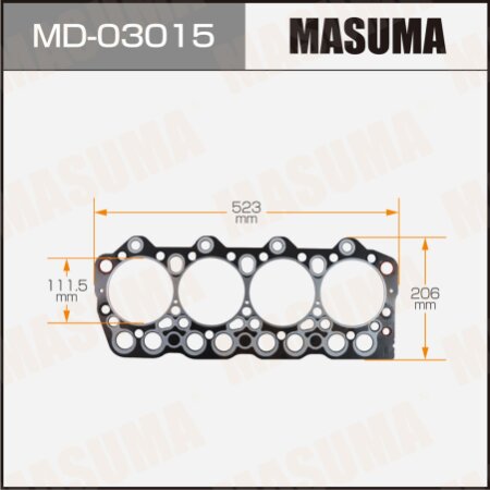 Head gasket (graphene-elastomer) Masuma, thickness 1,60mm, MD-03015