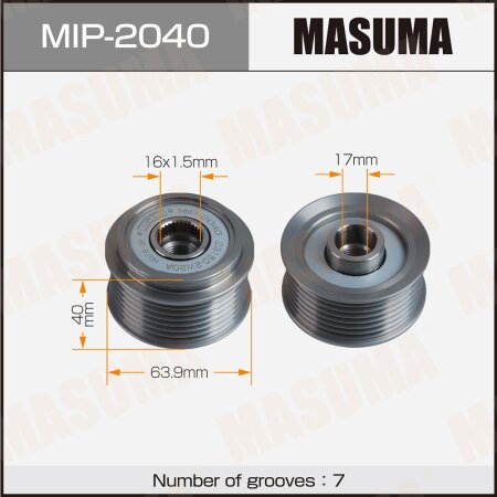 Generator overrunning clutch Masuma, MIP-2040