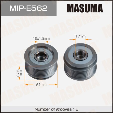 Generator overrunning clutch Masuma, MIP-E562