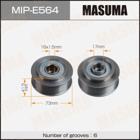 Generator overrunning clutch Masuma, MIP-E564