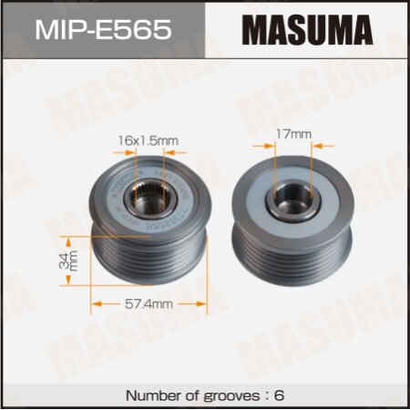 Generator overrunning clutch Masuma, MIP-E565