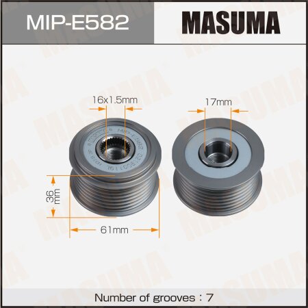 Generator overrunning clutch Masuma, MIP-E582