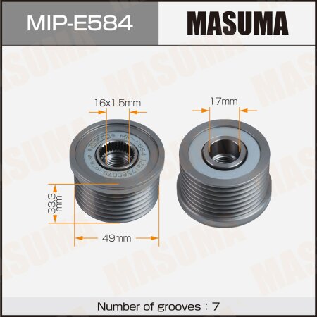 Generator overrunning clutch Masuma, MIP-E584