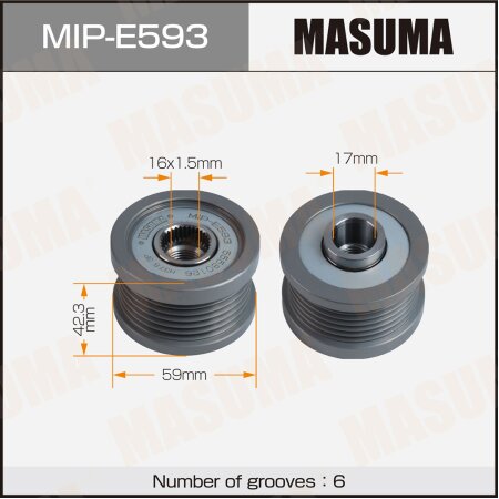 Generator overrunning clutch Masuma, MIP-E593