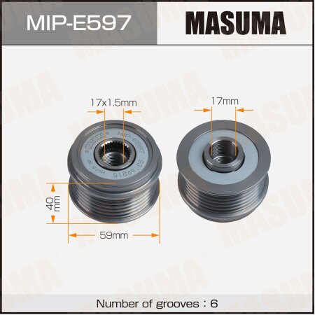 Generator overrunning clutch Masuma, MIP-E597