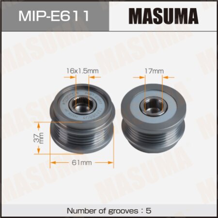 Generator overrunning clutch Masuma, MIP-E611