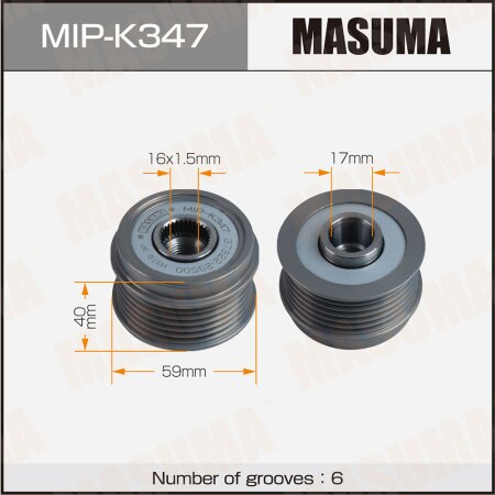 Generator overrunning clutch Masuma, MIP-K347